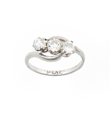 Lot 130 - A Diamond Three Stone Twist Ring, the...