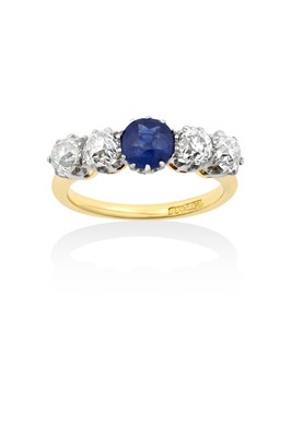 Lot 2027 - A Sapphire and Diamond Five Stone Ring the...