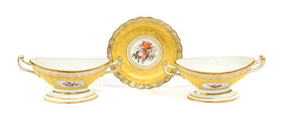 Lot 258 - A Pair of English Porcelain Pedestal Bowls,...