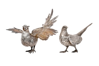 Lot 2225 - A Pair of Elizabeth II Silver Pheasants Ornaments