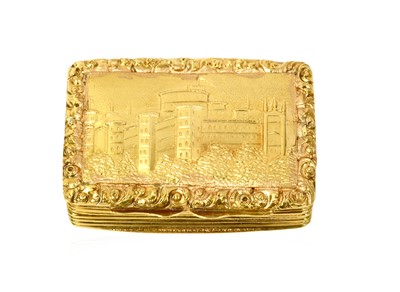 Lot 2159 - A William IV Silver-Gilt 'Castle-Top' Vinaigrette