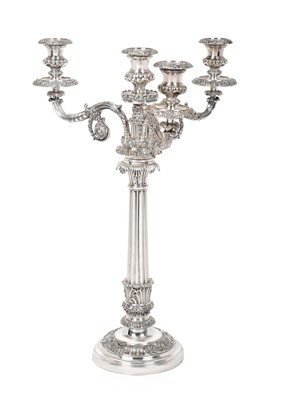 Lot 2180 - An Old Sheffield Plate Four-Light Candelabrum