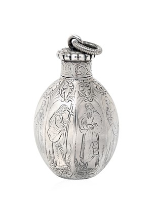 Lot 2175 - A Continental Silver Flask
