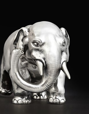 Lot 2171 - A Russian Silver Table-Lighter in the Form of an Indian Elephant