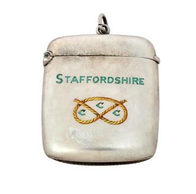 Lot 2155 - An Edward VII Silver and Enamel Vesta-Case