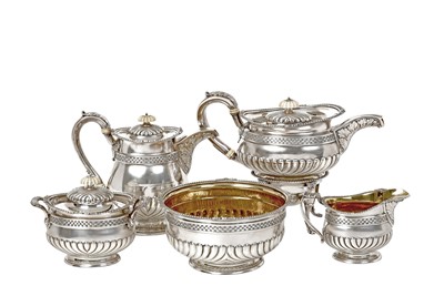 Lot 2172 - A Five-Piece Russian Silver Tea and Coffee-Service