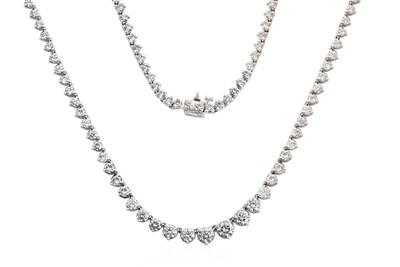 Lot 2010 - An 18 Carat White Gold Diamond Rivière...