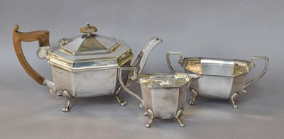 Lot 190 - A Three-Piece George V Silver Tea-Service, by...