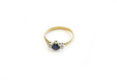 Lot 93 - An 18 Carat Gold Sapphire and Diamond Three...