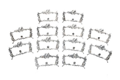 Lot 2179 - A Set of Twelve Italian Silver Place-Card Holders