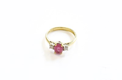 Lot 174 - An 18 Carat Gold Pink Tourmaline and Diamond...