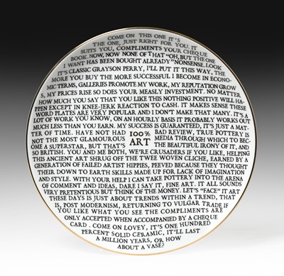 Lot 148 - Grayson Perry RA (b.1960) "100% ART PLATE"...
