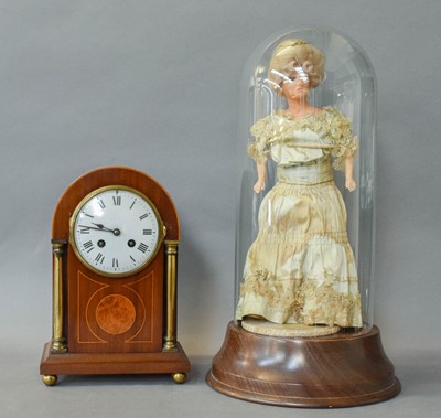Lot 252 - An Edwardian Mahogany Striking Mantel Clock;...