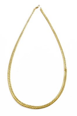Lot 170 - A Herringbone Link Necklace, clasp stamped...