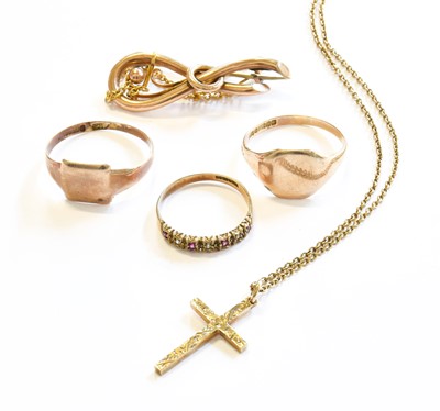 Lot 117 - A Small Quantity of Jewellery, including two 9...