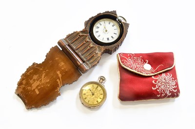 Lot 179 - A Fob Watch, case stamped 9C and A Silver Fob...