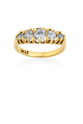 Lot 2053 - A Diamond Five Stone Ring the graduated old...