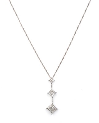 Lot 2072 - An 18 Carat White Gold Diamond Pendant on...