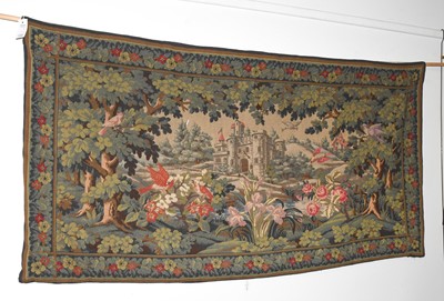 Lot 1197 - A Machine Made Tapestry, depicting a castle in...