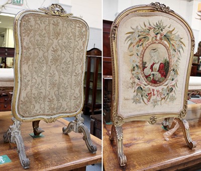 Lot 1381 - Two 19th Century Giltwood Firescreens, one...