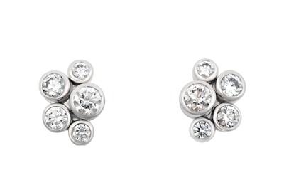 Lot 2091 - A Pair of Platinum Diamond 'Raindance'...