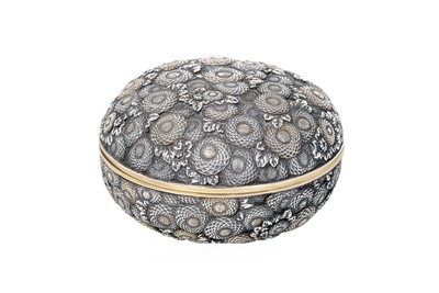 Lot 2173 - A Japanese Parcel-Gilt Silver Box