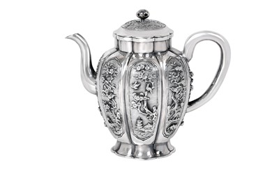 Lot 2174 - A Chinese Silver Rice-Wine Ewer
