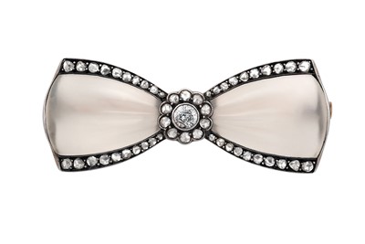 Lot 2069 - An Art Deco Diamond and Rock Crystal Brooch...