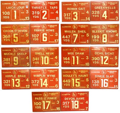 Lot 47 - Golf Plaques A Full Set From Gleneagles Hotel Glendevon Course