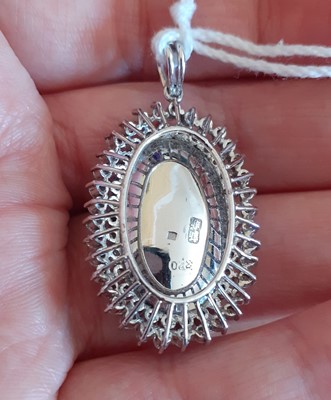Lot 2010 - A Chinese Composite Opal and Diamond Pendant...