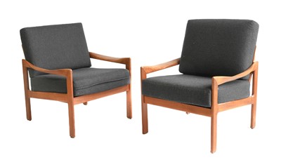 Lot 659 - A Pair of Mid Century Danish Teak Lounge...