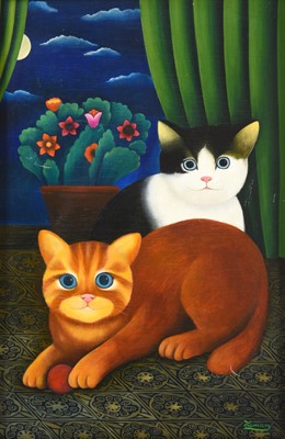 Lot 95 - Martin Leman RBA, RWS (b,1934) "Playmates"...