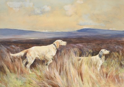 Lot 1143 - Arthur Wardle (1864-1949) Setters on heather...