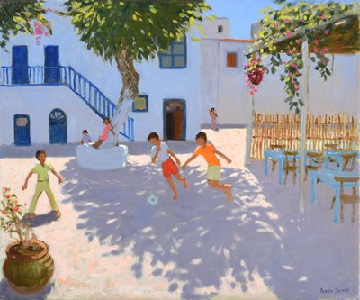 Lot 85 - Andrew Macara NEAC (b.1944) "Football Mykonos"...
