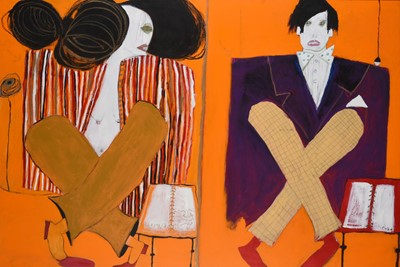 Lot 112 - Pat Douthwaite (1934-2002) Scottish "Me with...