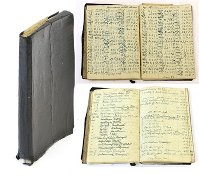 Lot 84 - A Handwritten Notebook Recording Naval and Air...
