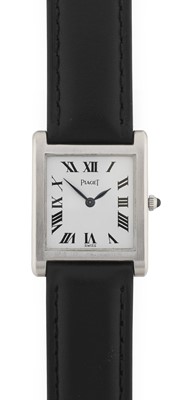 Lot 2166 - Piaget: An 18 Carat White Gold Rectangular...