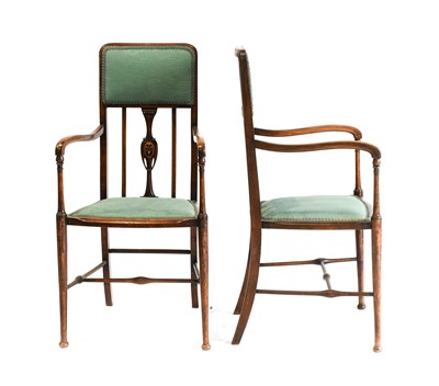 Lot 656 - A Pair of Art Nouveau Stained Beech Salon Arm...