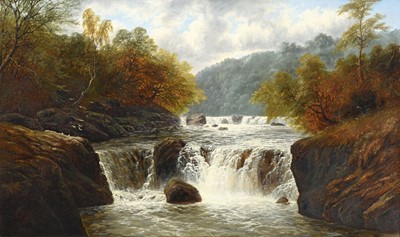 Lot 1217 - William Mellor (1851–1931) Waterfall scene in...