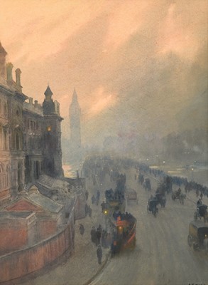 Lot 1134 - Ruth Mercier (fl.1882-1913) Westminster Bridge...