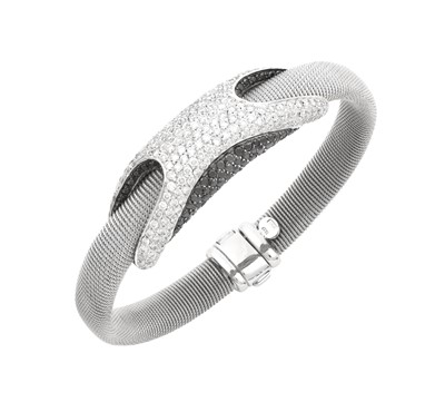 Lot 2275 - A Diamond Bracelet the domed bridge motif set...