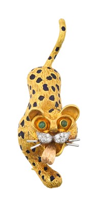 Lot 2280 - An 18 Carat Gold Diamond, Emerald and Enamel...
