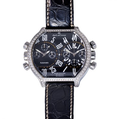 Lot 2186 - DeLaCour: A Stainless Steel Diamond Set...