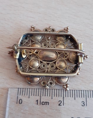 Lot 2045 - A Georgian Garnet Brooch the yellow...