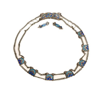 Lot 606 - An Arts & Crafts Silver and Enamel Belt, by...