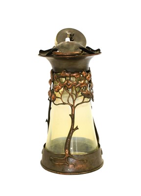 Lot 615 - An Arts & Crafts Copper Hanging Hall Lantern,...