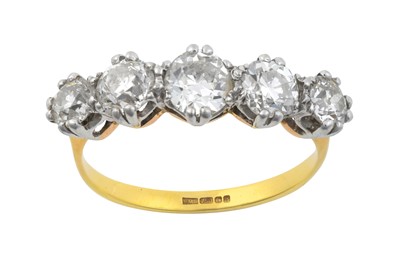Lot 2304 - An 18 Carat Gold Diamond Five Stone Ring the...