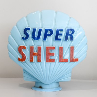Lot 533 - An Original Blue Opaque Glass Petrol Pump...