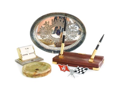 Lot 512 - Norton: A Leather Desktop Pen Holder, labelled...
