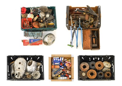 Lot 594 - Assorted Vintage Motorcycle and Bicycle Parts,...
